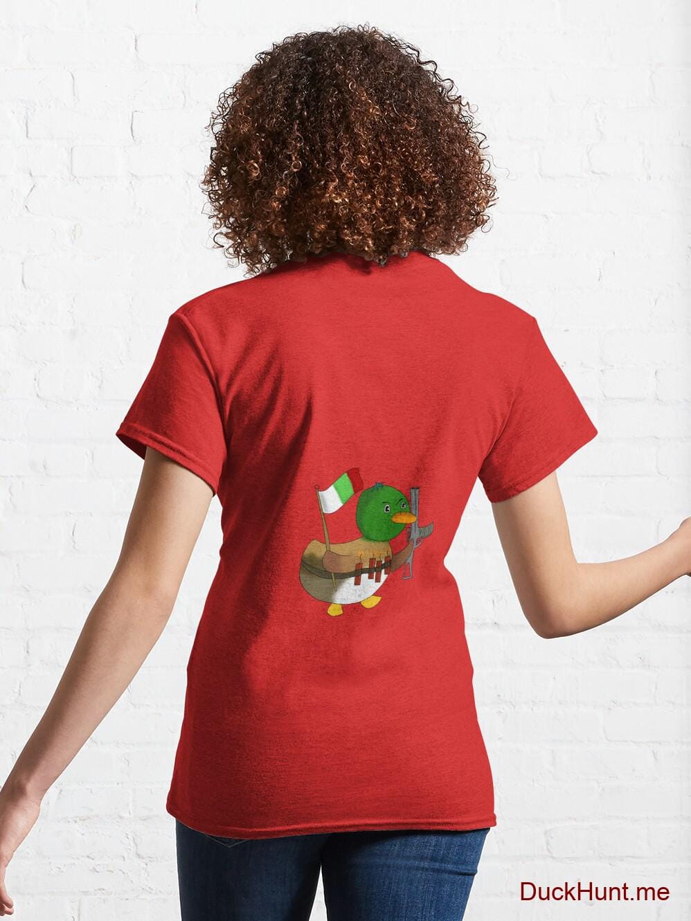 Kamikaze Duck Red Classic T-Shirt (Back printed) alternative image 4