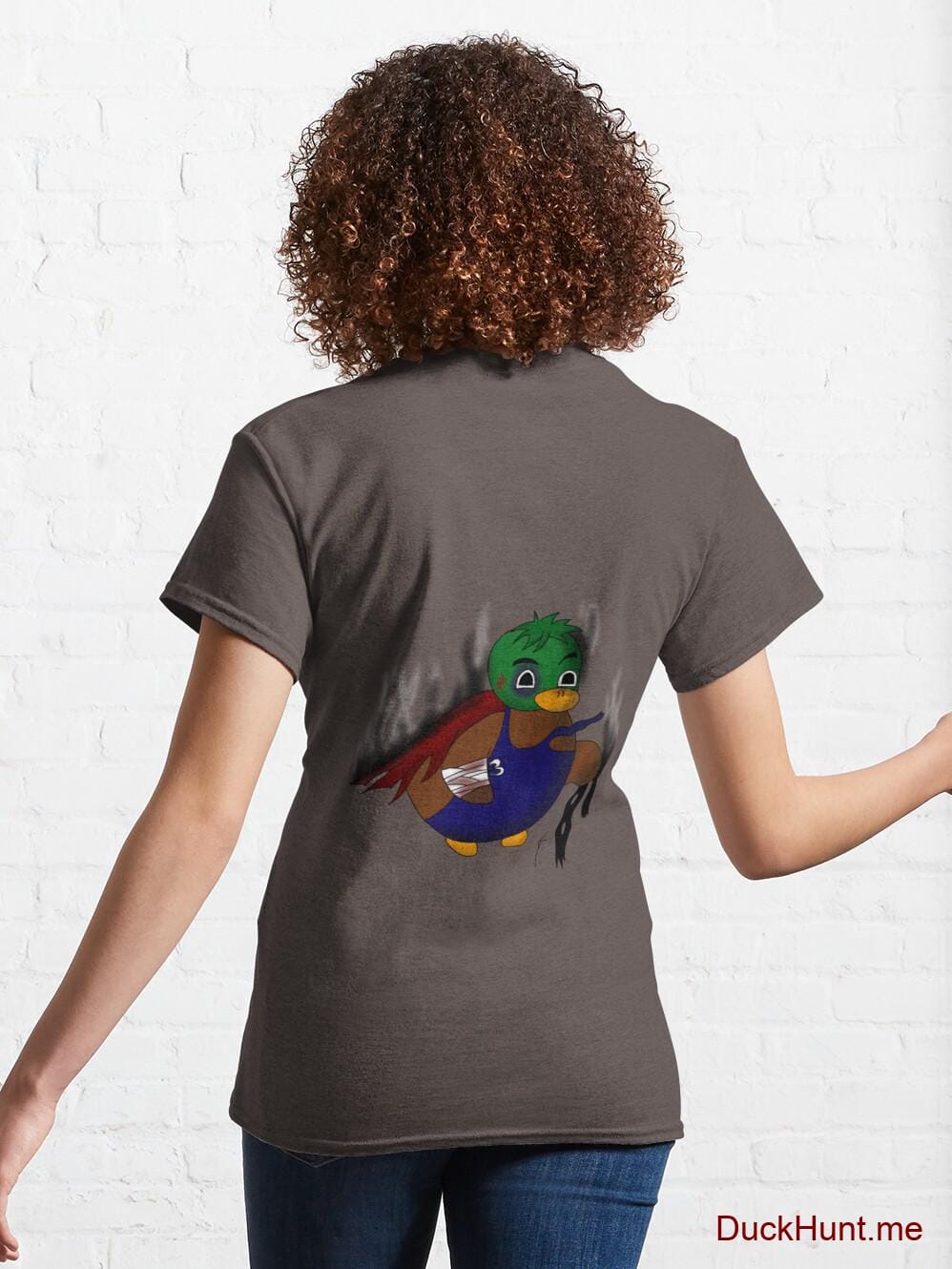 Dead Boss Duck (smoky) Dark Grey Classic T-Shirt (Back printed) alternative image 4