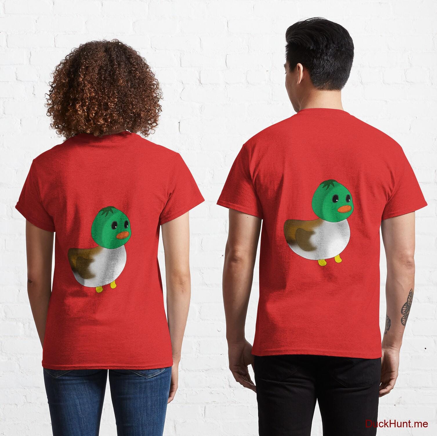 Normal Duck Red Classic T-Shirt (Back printed)