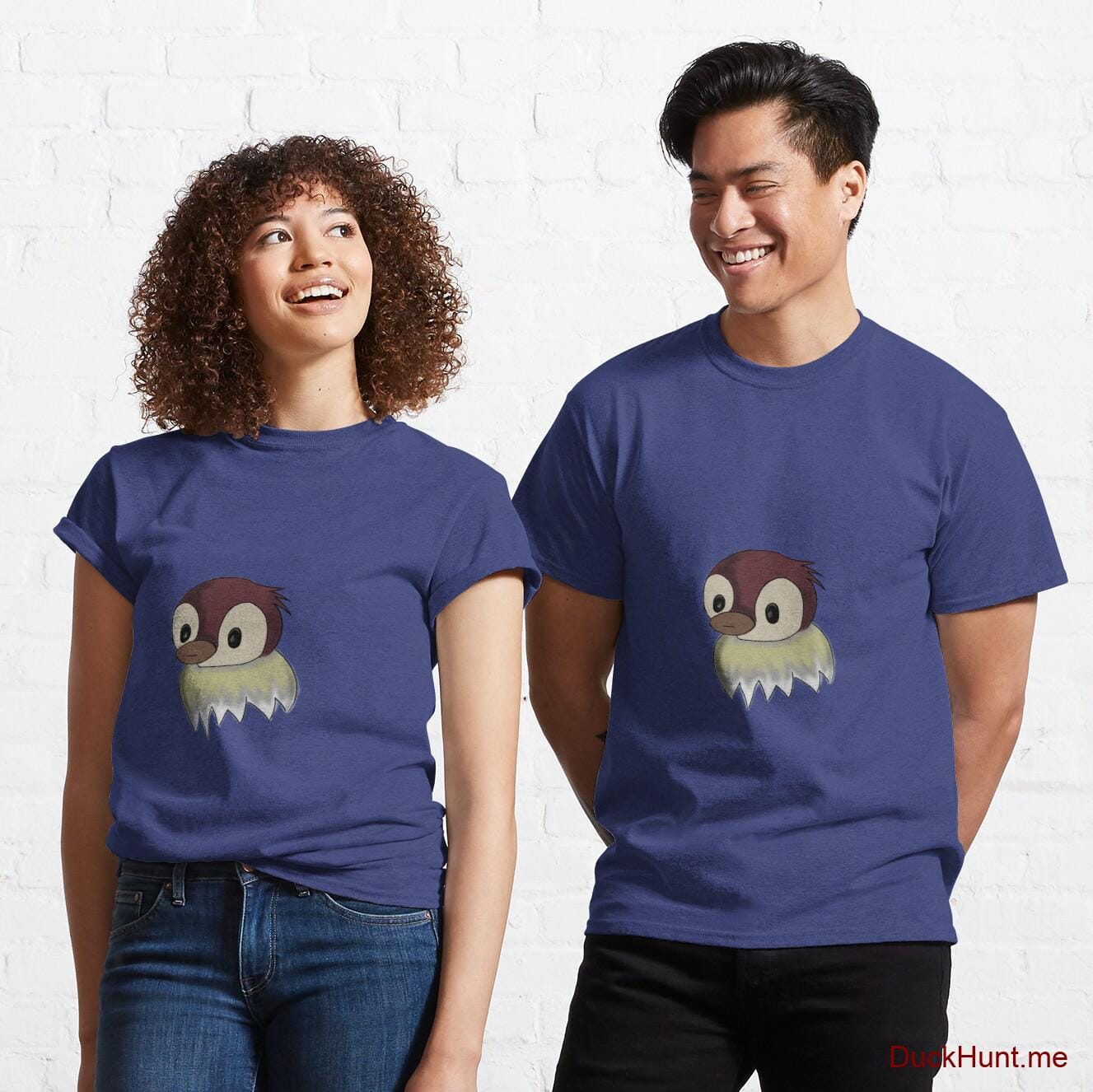 Ghost Duck (fogless) Blue Classic T-Shirt (Front printed)