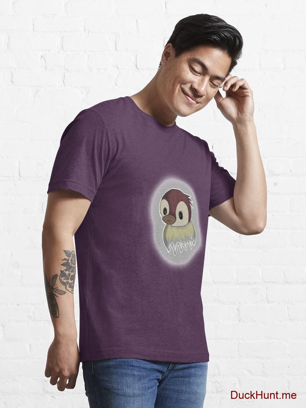 Ghost Duck (foggy) Eggplant Essential T-Shirt (Front printed) alternative image 6