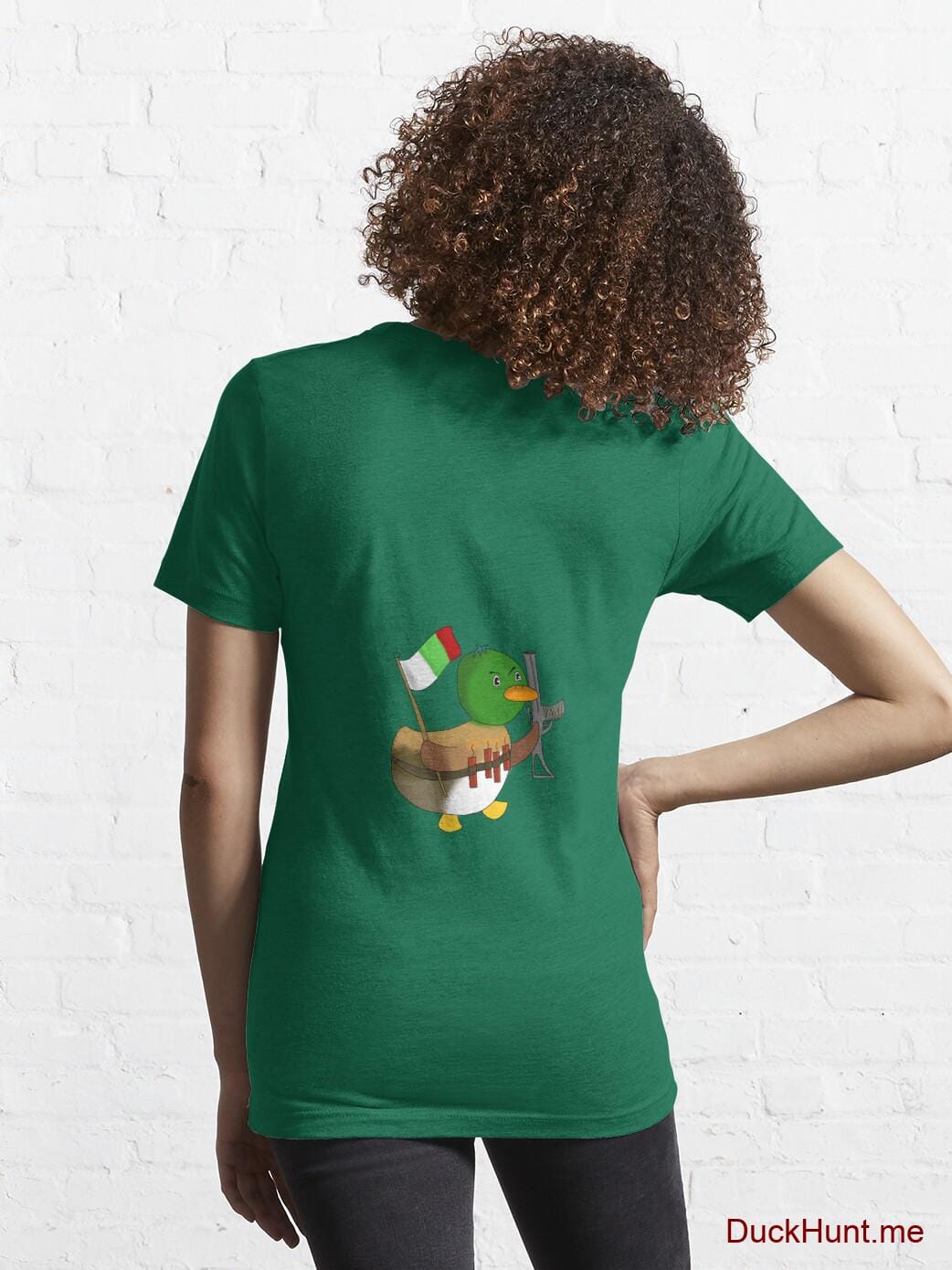Kamikaze Duck Green Essential T-Shirt (Back printed) alternative image 4