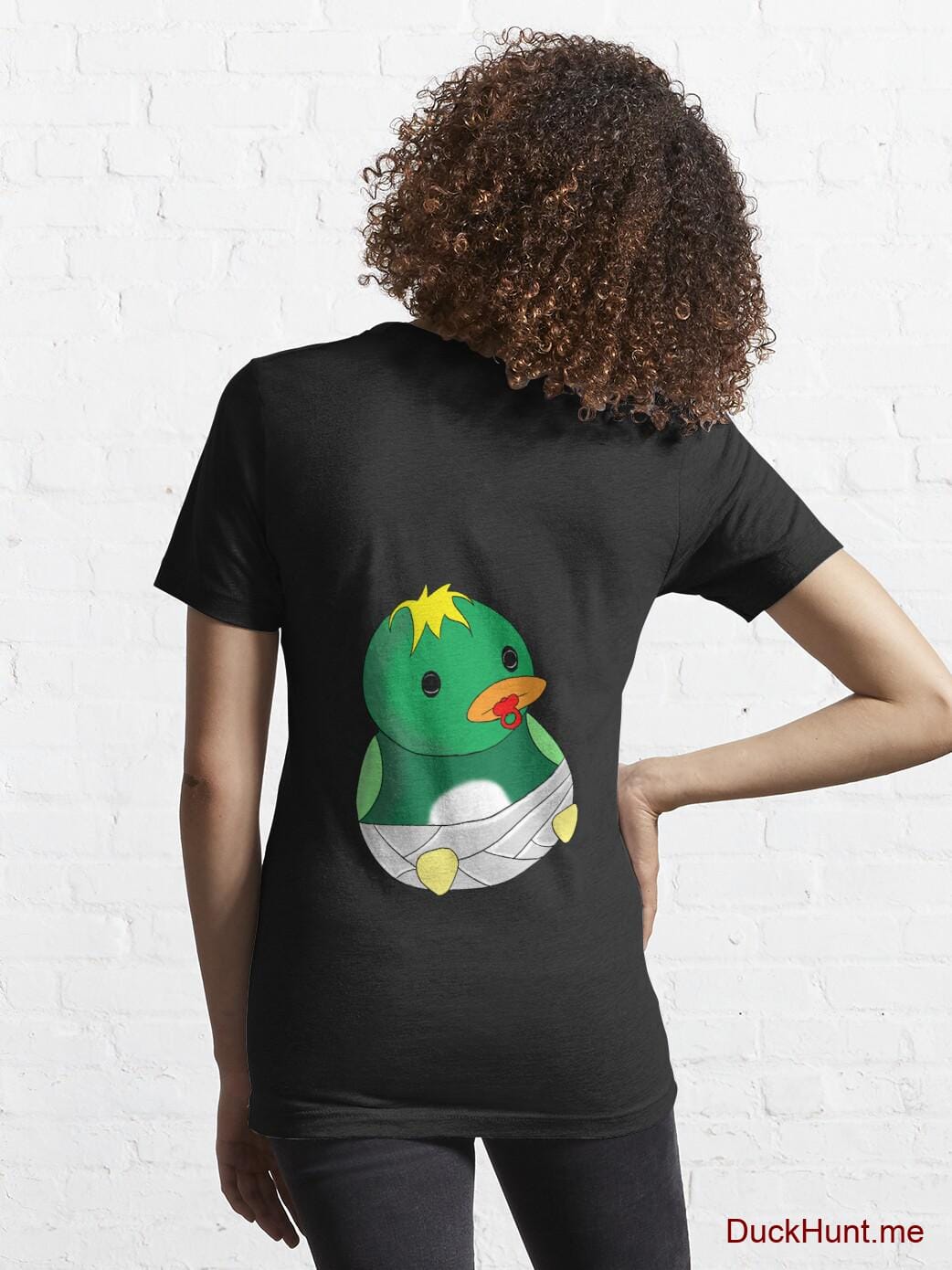 Baby duck Black Essential T-Shirt (Back printed) alternative image 4