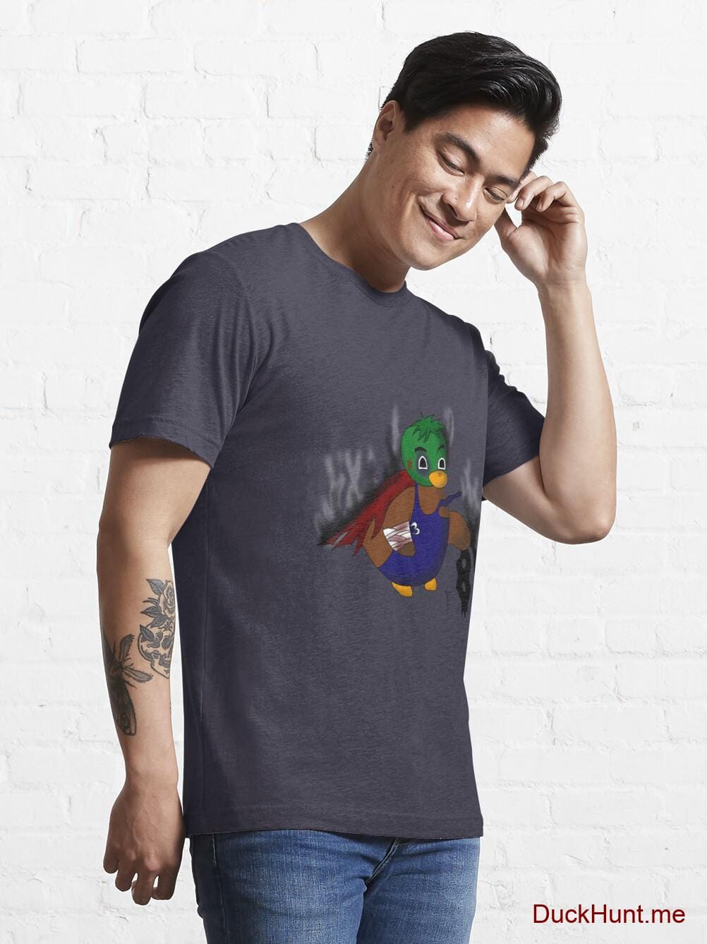 Dead Boss Duck (smoky) Dark Blue Essential T-Shirt (Front printed) alternative image 6