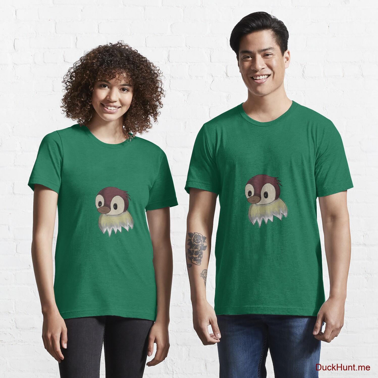 Ghost Duck (fogless) Green Essential T-Shirt (Front printed)