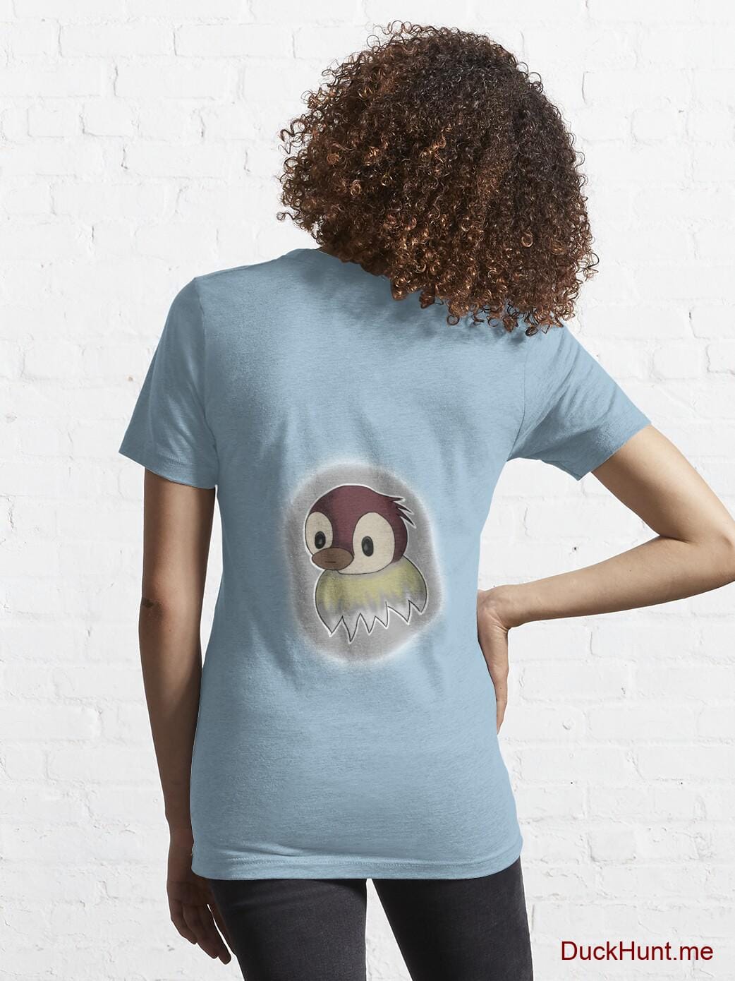 Ghost Duck (foggy) Light Blue Essential T-Shirt (Back printed) alternative image 4