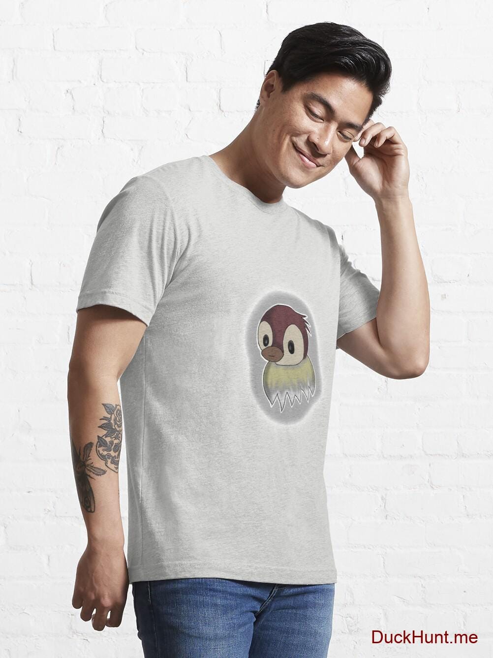 Ghost Duck (foggy) Light Grey Essential T-Shirt (Front printed) alternative image 6