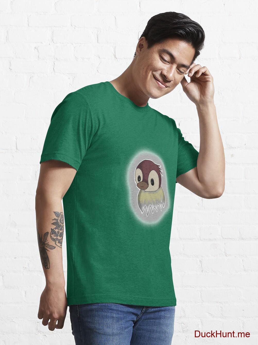 Ghost Duck (foggy) Green Essential T-Shirt (Front printed) alternative image 6