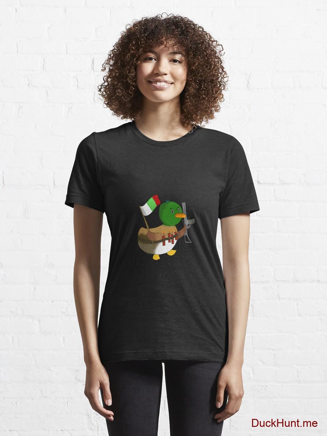 Kamikaze Duck Black Essential T-Shirt (Front printed) alternative image 5