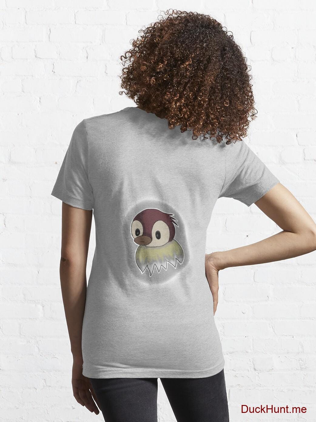 Ghost Duck (foggy) Heather Grey Essential T-Shirt (Back printed) alternative image 4