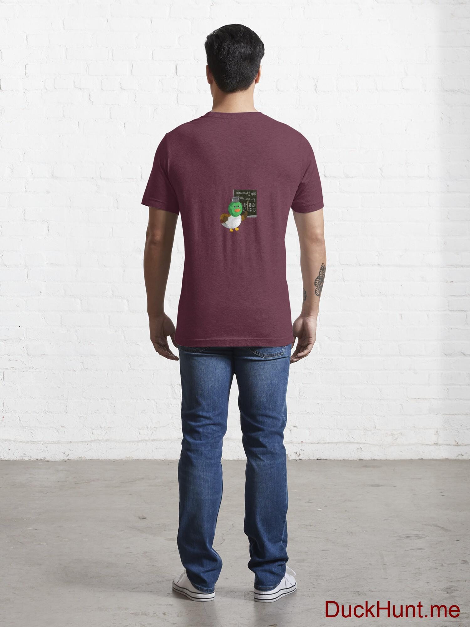 Prof Duck Dark Red Essential T-Shirt (Back printed) alternative image 3