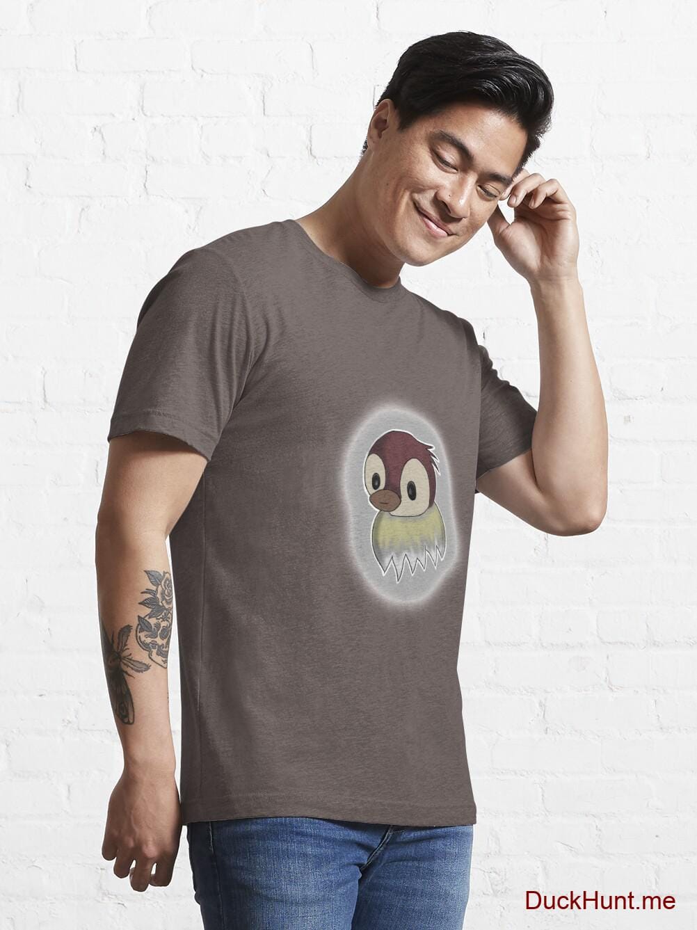 Ghost Duck (foggy) Dark Grey Essential T-Shirt (Front printed) alternative image 6