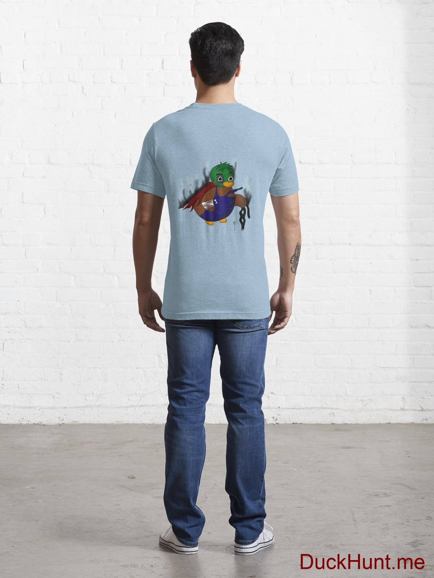 Dead Boss Duck (smoky) Light Blue Essential T-Shirt (Back printed) alternative image 3