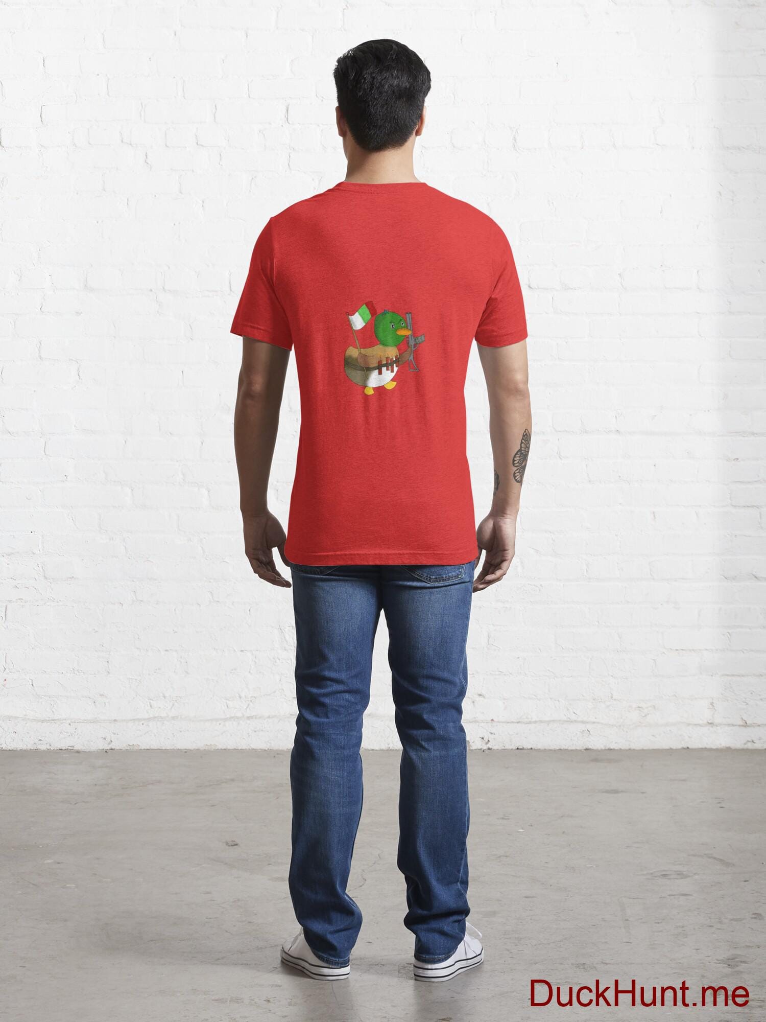 Kamikaze Duck Red Essential T-Shirt (Back printed) alternative image 3