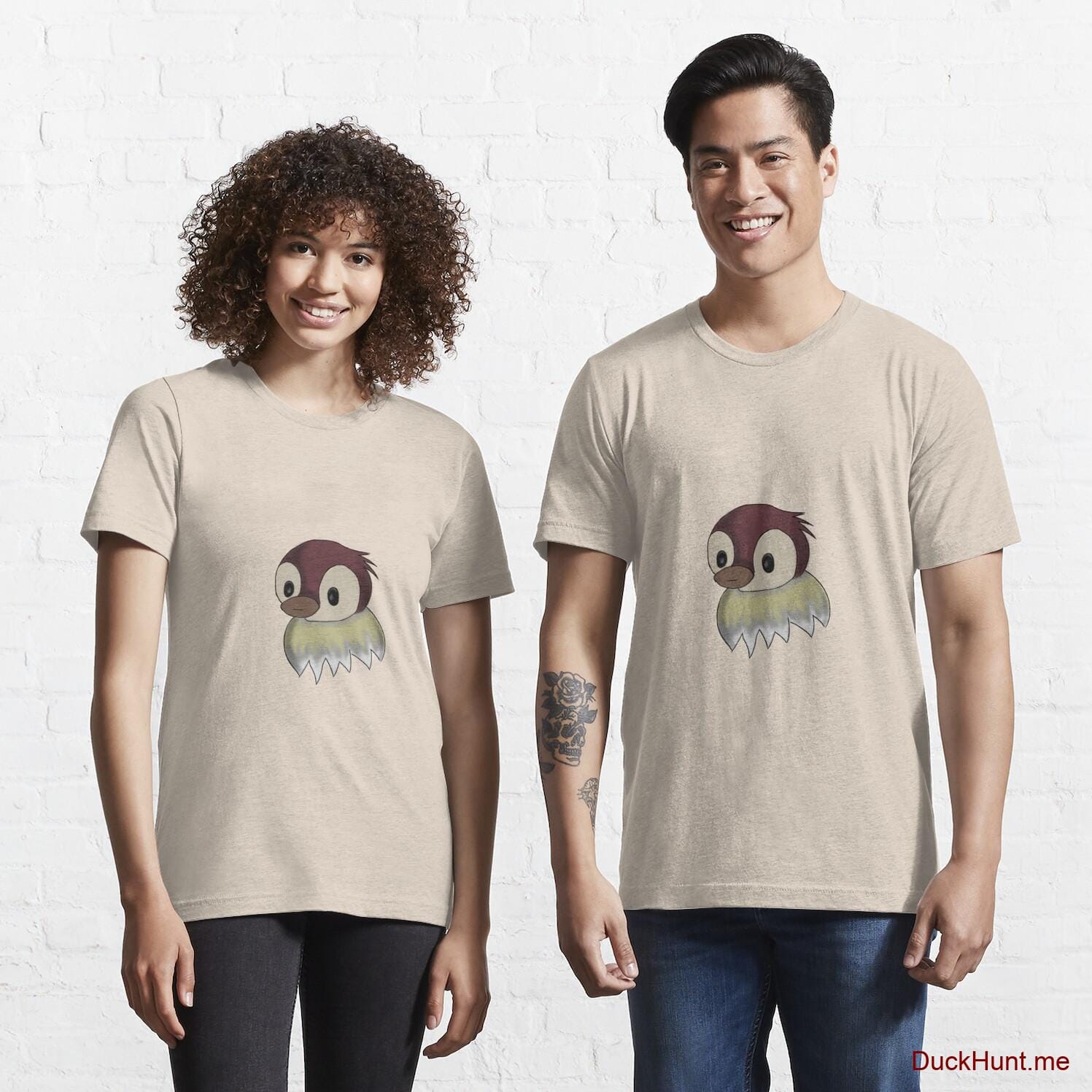 Ghost Duck (fogless) Creme Essential T-Shirt (Front printed)