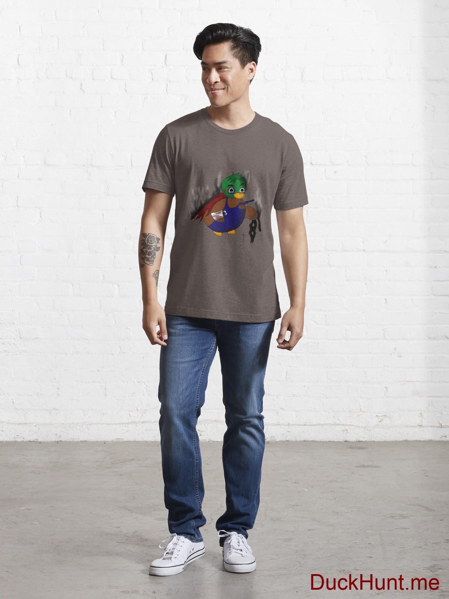 Dead Boss Duck (smoky) Dark Grey Essential T-Shirt (Front printed) alternative image 4