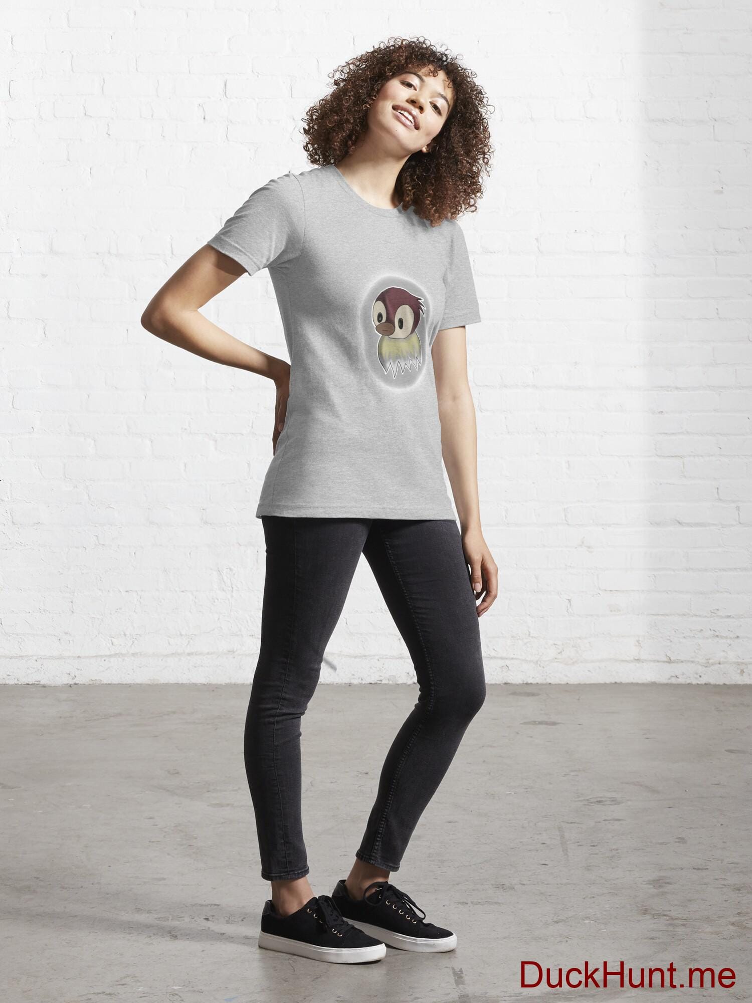 Ghost Duck (foggy) Heather Grey Essential T-Shirt (Front printed) alternative image 3
