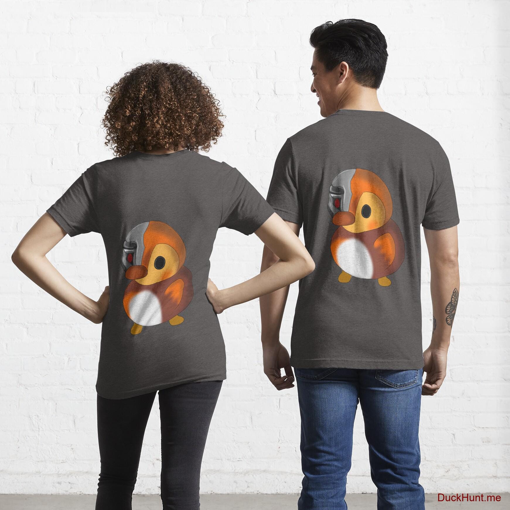 Mechanical Duck Charcoal Heather Essential T-Shirt (Back printed)