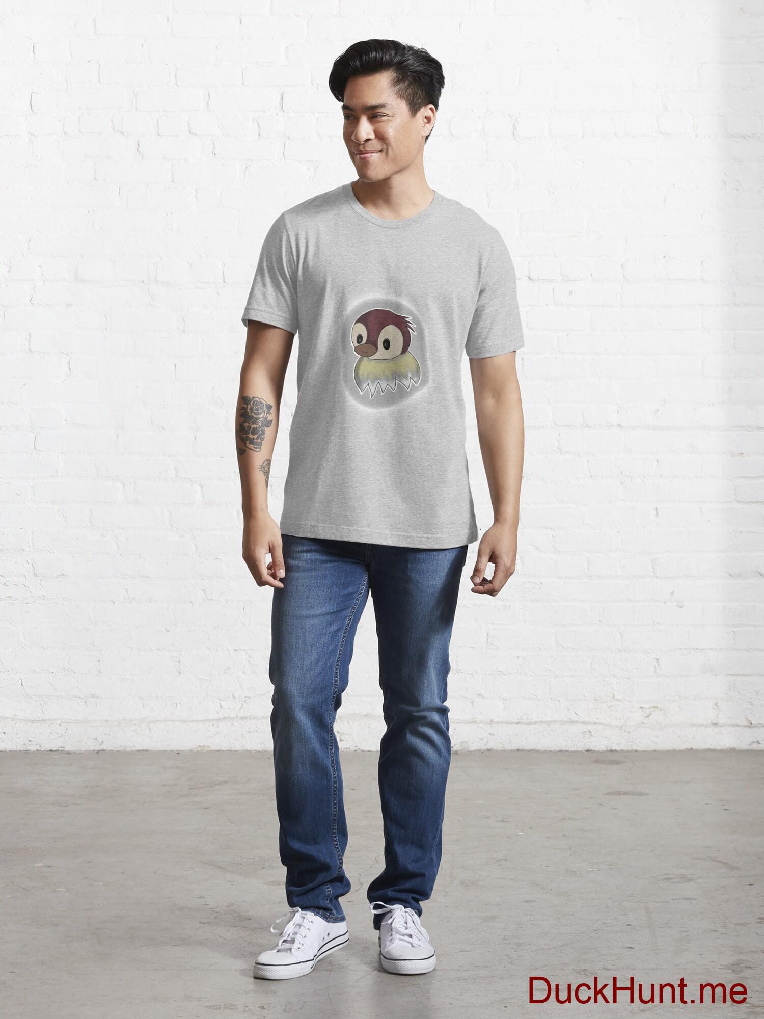 Ghost Duck (foggy) Heather Grey Essential T-Shirt (Front printed) alternative image 4