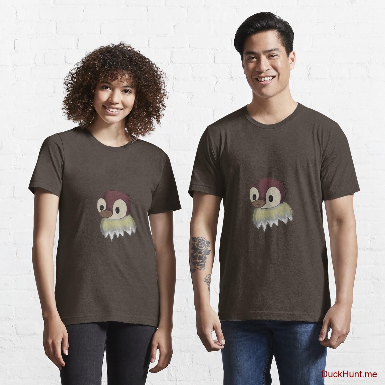 Ghost Duck (fogless) Brown Essential T-Shirt (Front printed)