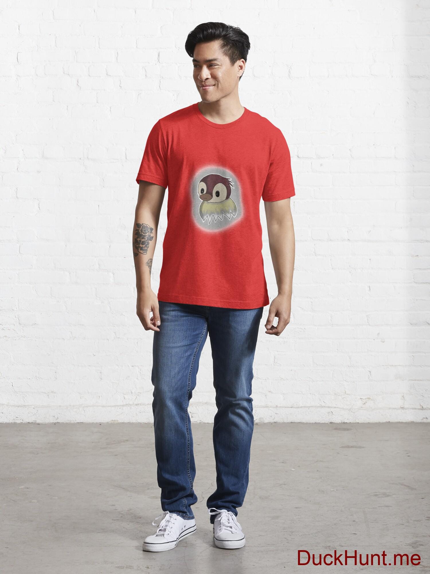 Ghost Duck (foggy) Red Essential T-Shirt (Front printed) alternative image 4