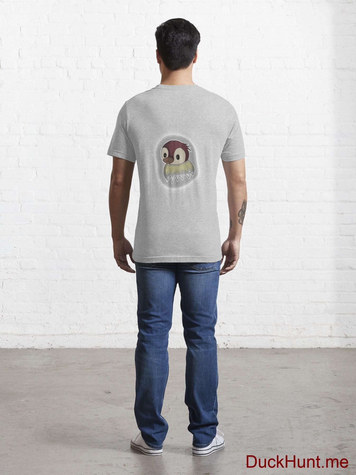 Ghost Duck (foggy) Heather Grey Essential T-Shirt (Back printed) alternative image 3