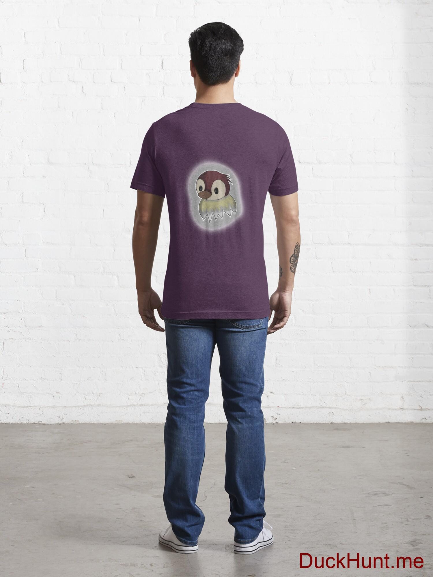 Ghost Duck (foggy) Eggplant Essential T-Shirt (Back printed) alternative image 3