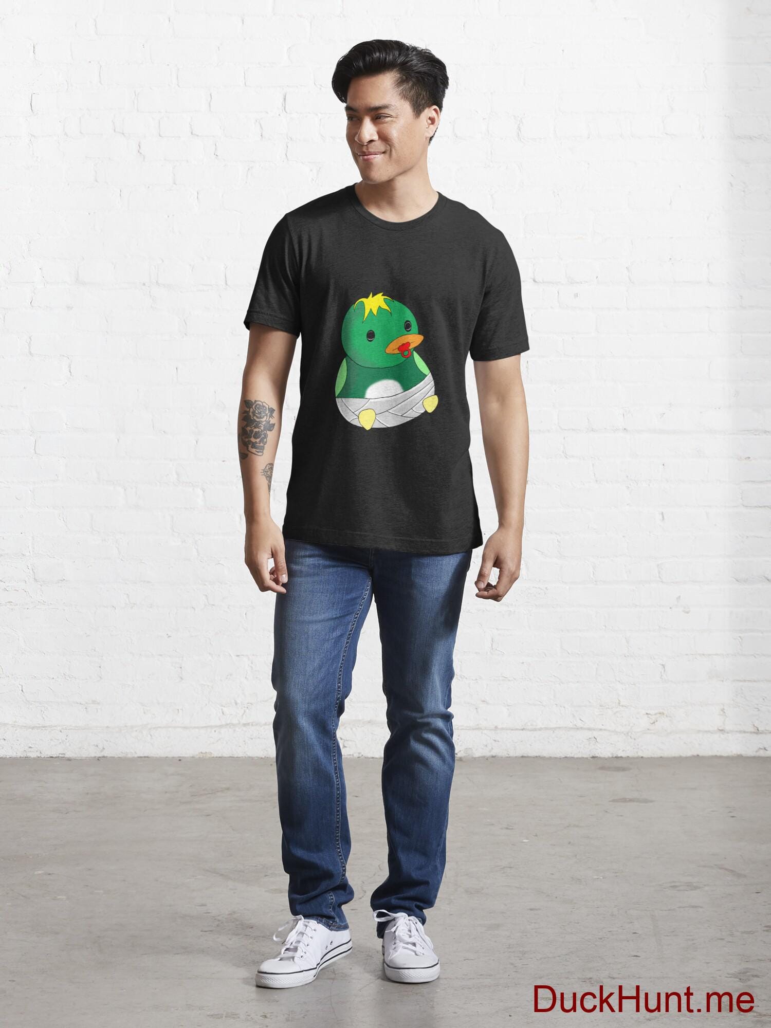 Baby duck Black Essential T-Shirt (Front printed) alternative image 4