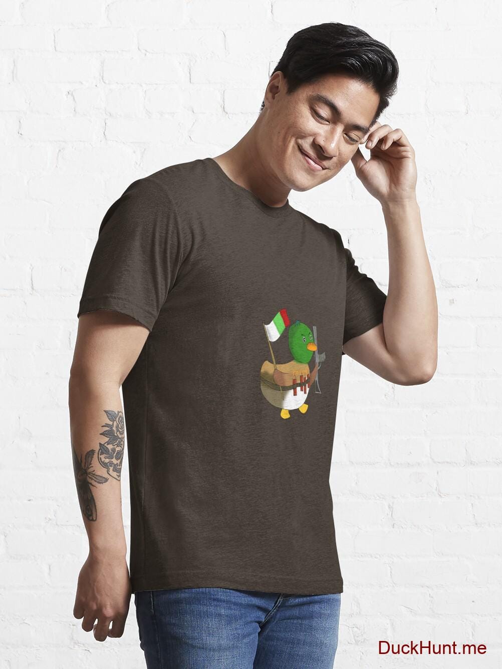 Kamikaze Duck Brown Essential T-Shirt (Front printed) alternative image 6