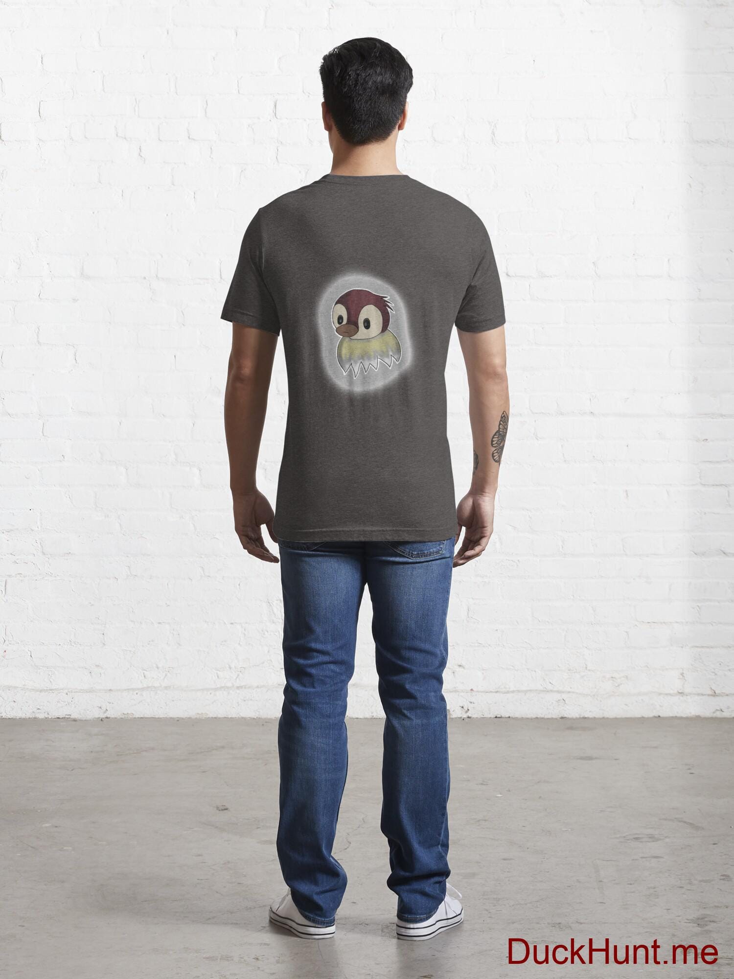 Ghost Duck (foggy) Charcoal Heather Essential T-Shirt (Back printed) alternative image 3
