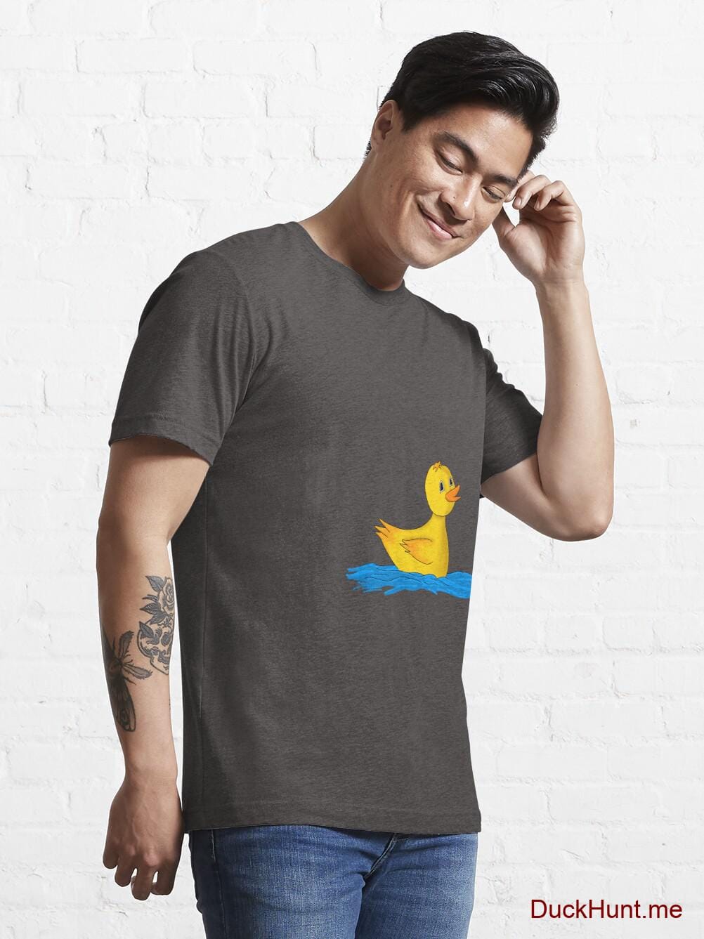 Plastic Duck Charcoal Heather Essential T-Shirt (Front printed) alternative image 6