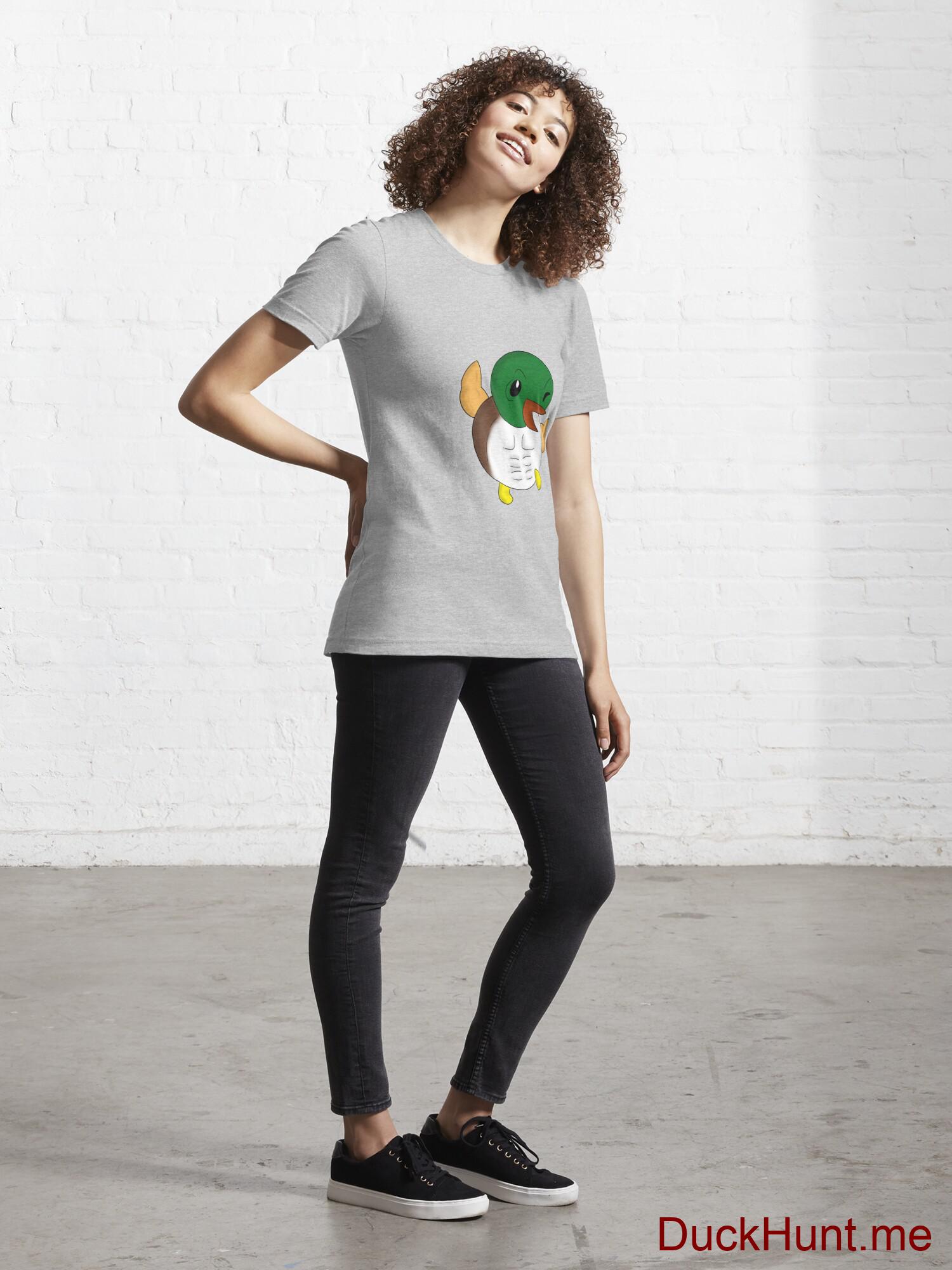 Super duck Heather Grey Essential T-Shirt (Front printed) alternative image 3