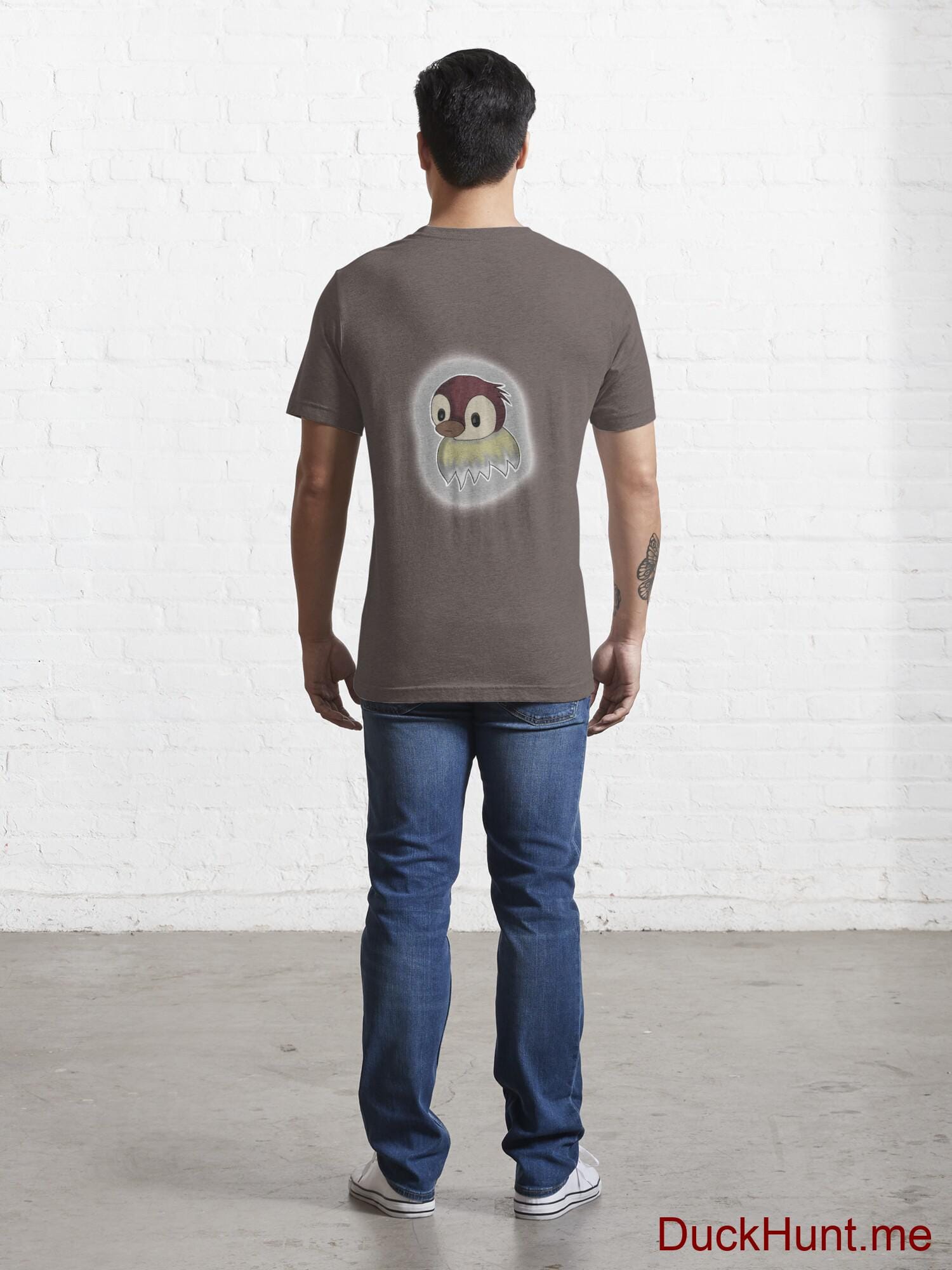 Ghost Duck (foggy) Dark Grey Essential T-Shirt (Back printed) alternative image 3