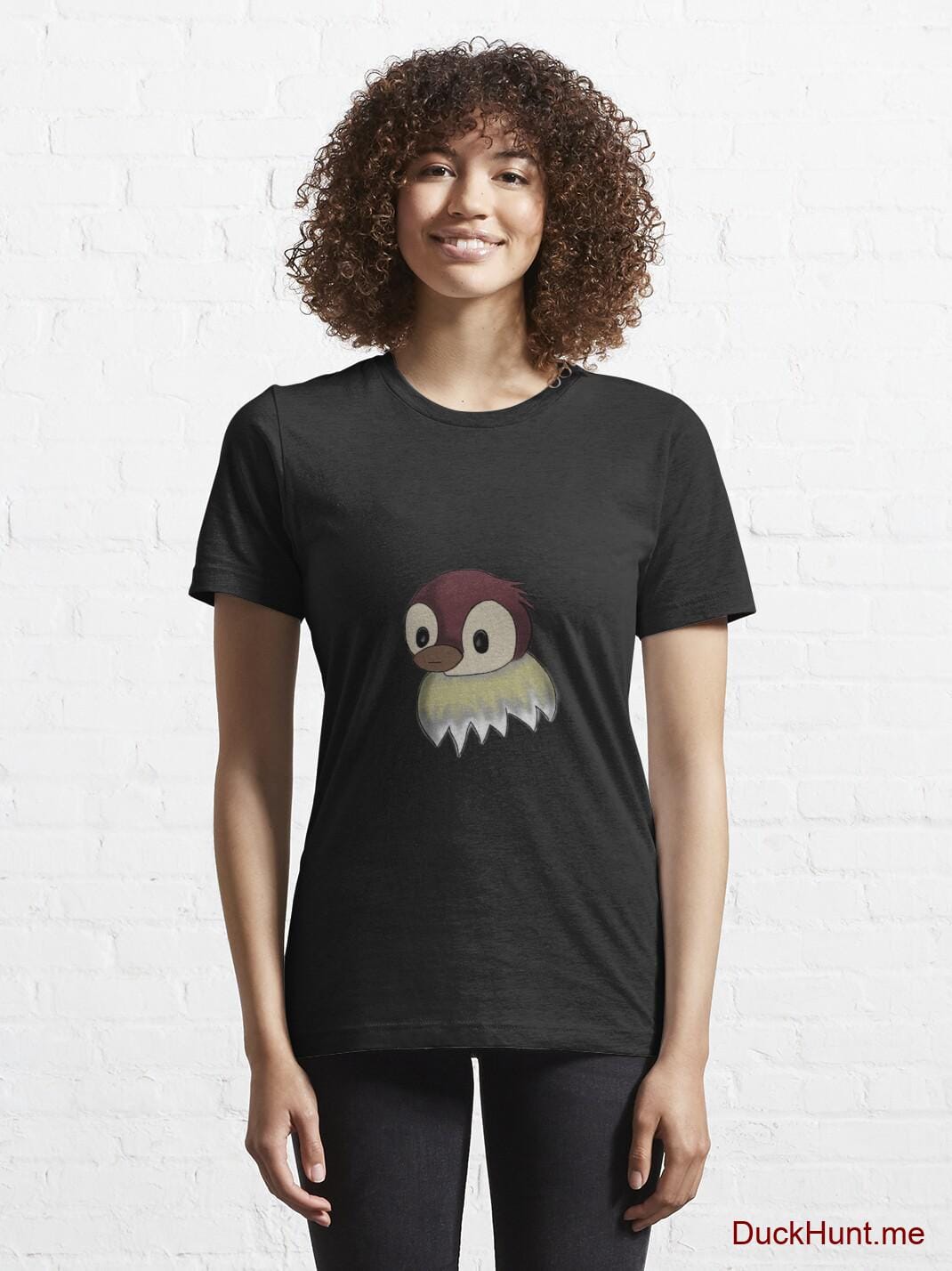 Ghost Duck (fogless) Black Essential T-Shirt (Front printed) alternative image 5