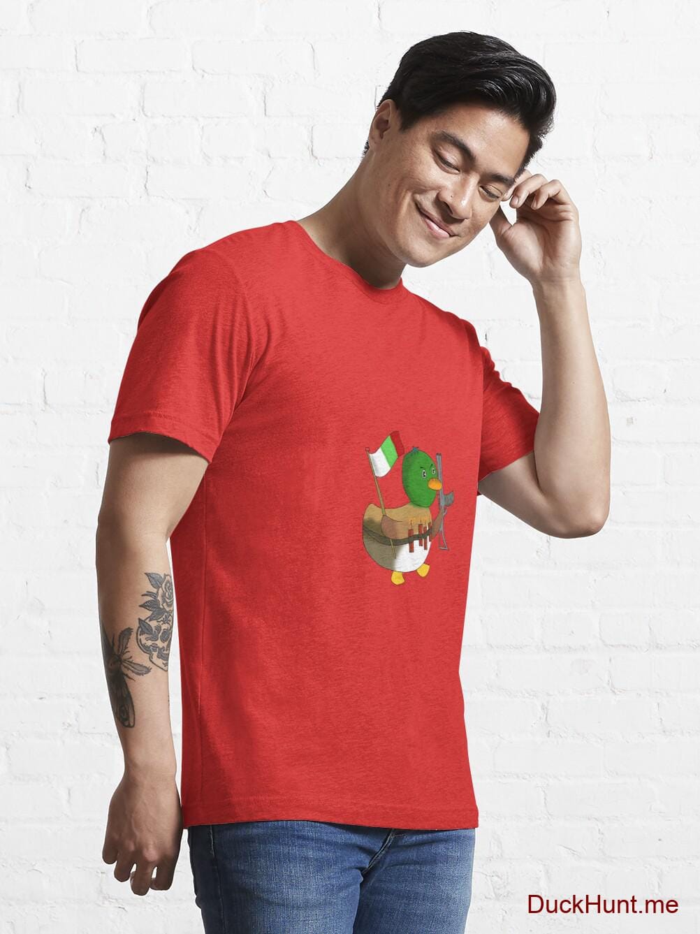 Kamikaze Duck Red Essential T-Shirt (Front printed) alternative image 6