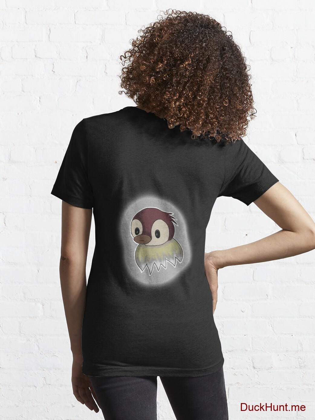 Ghost Duck (foggy) Black Essential T-Shirt (Back printed) alternative image 4