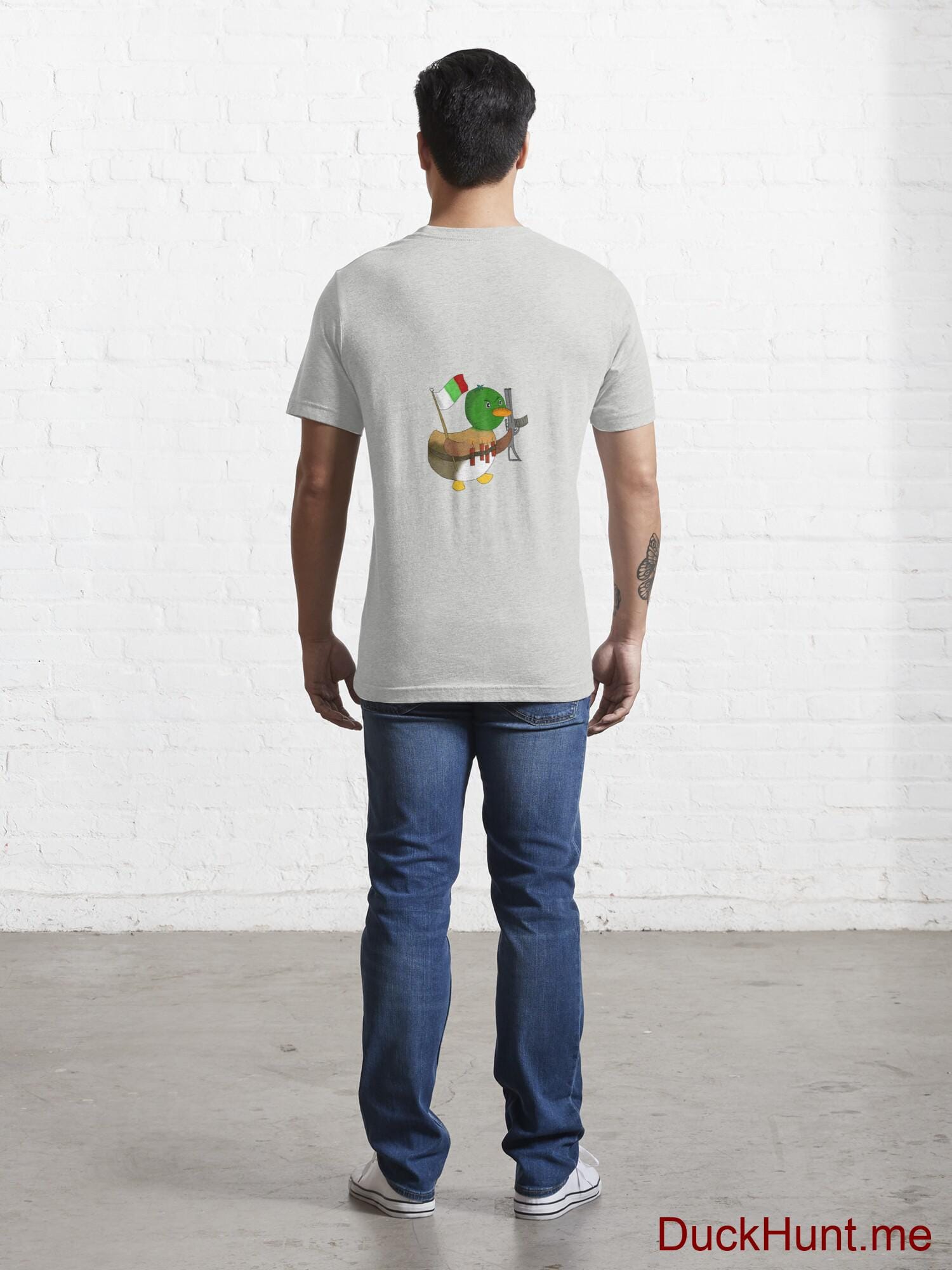 Kamikaze Duck Light Grey Essential T-Shirt (Back printed) alternative image 3