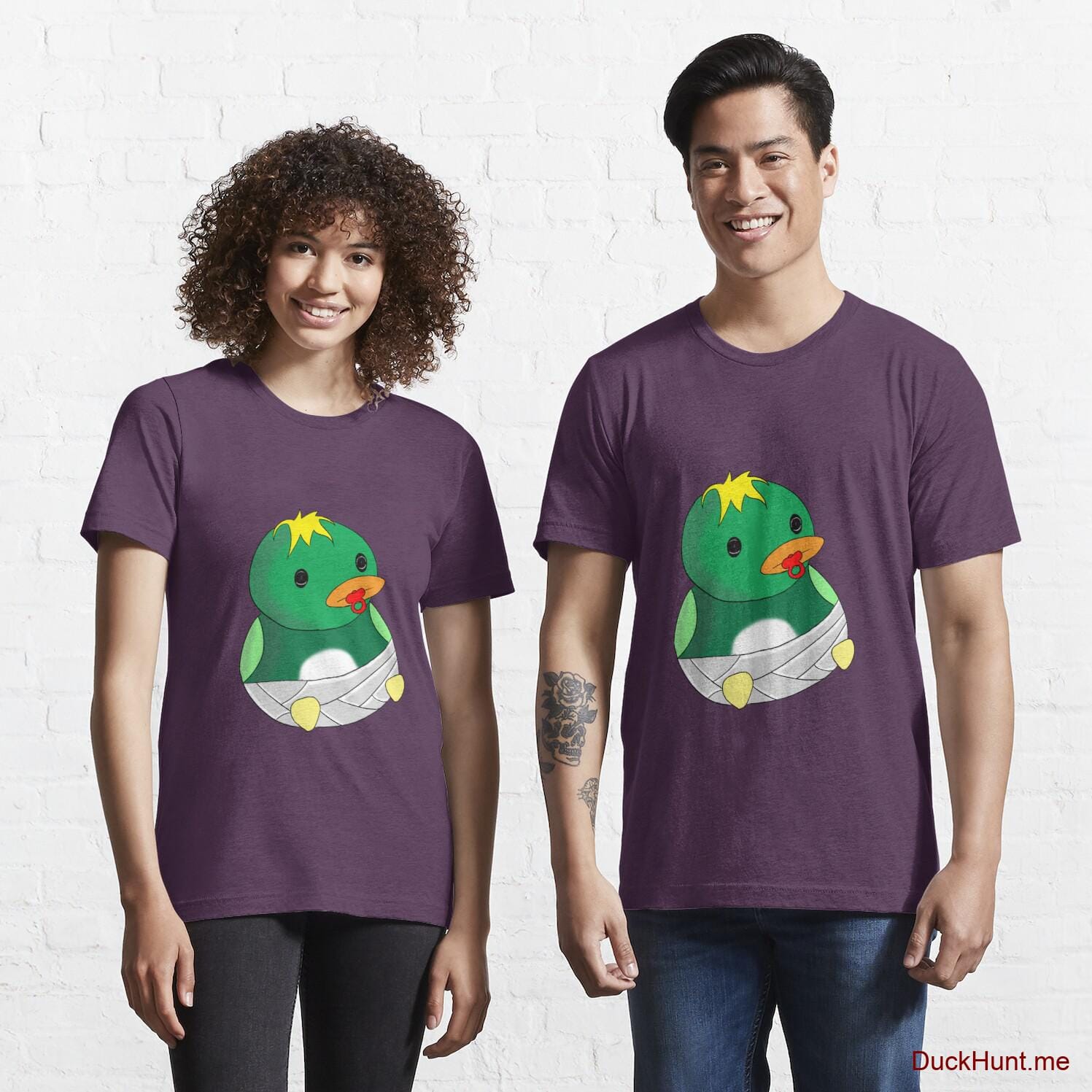 Baby duck Eggplant Essential T-Shirt (Front printed)