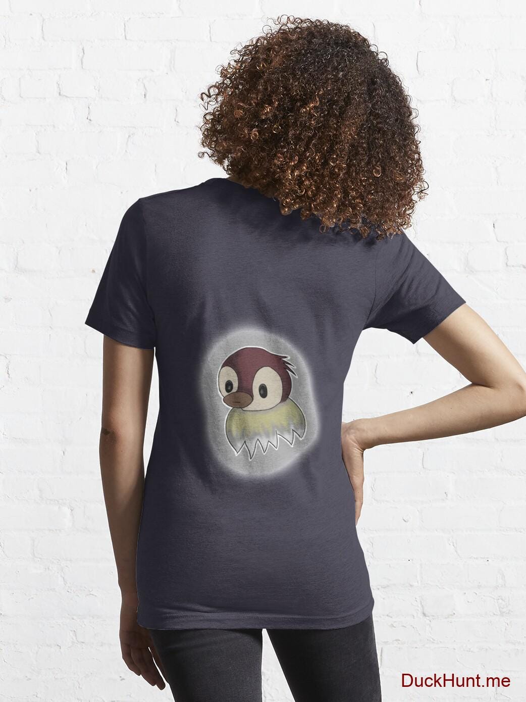 Ghost Duck (foggy) Dark Blue Essential T-Shirt (Back printed) alternative image 4