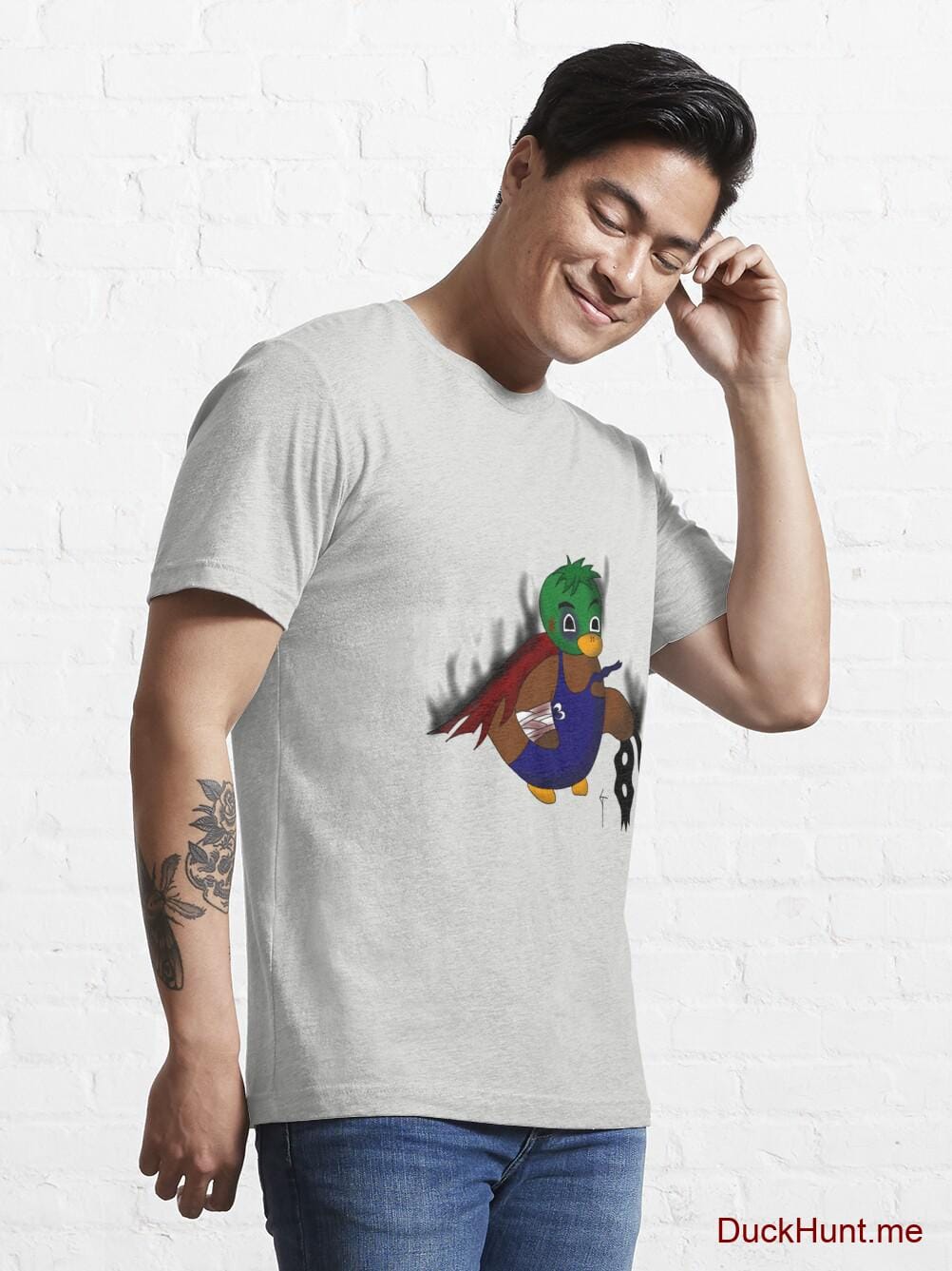 Dead Boss Duck (smoky) Light Grey Essential T-Shirt (Front printed) alternative image 6