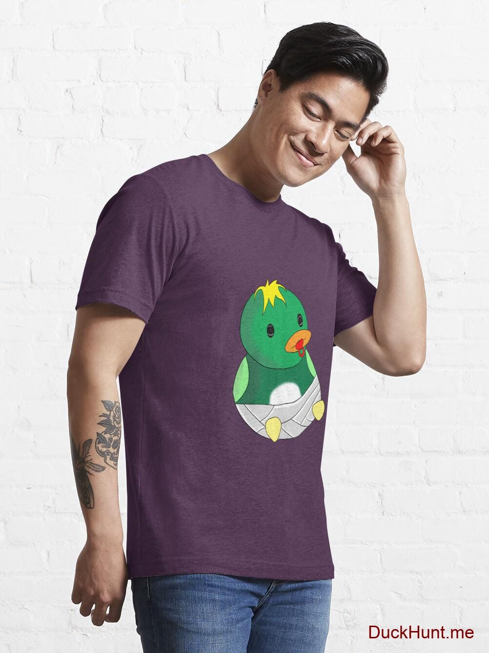 Baby duck Eggplant Essential T-Shirt (Front printed) alternative image 6