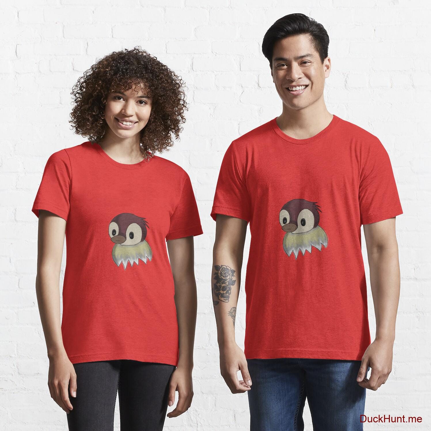 Ghost Duck (fogless) Red Essential T-Shirt (Front printed)