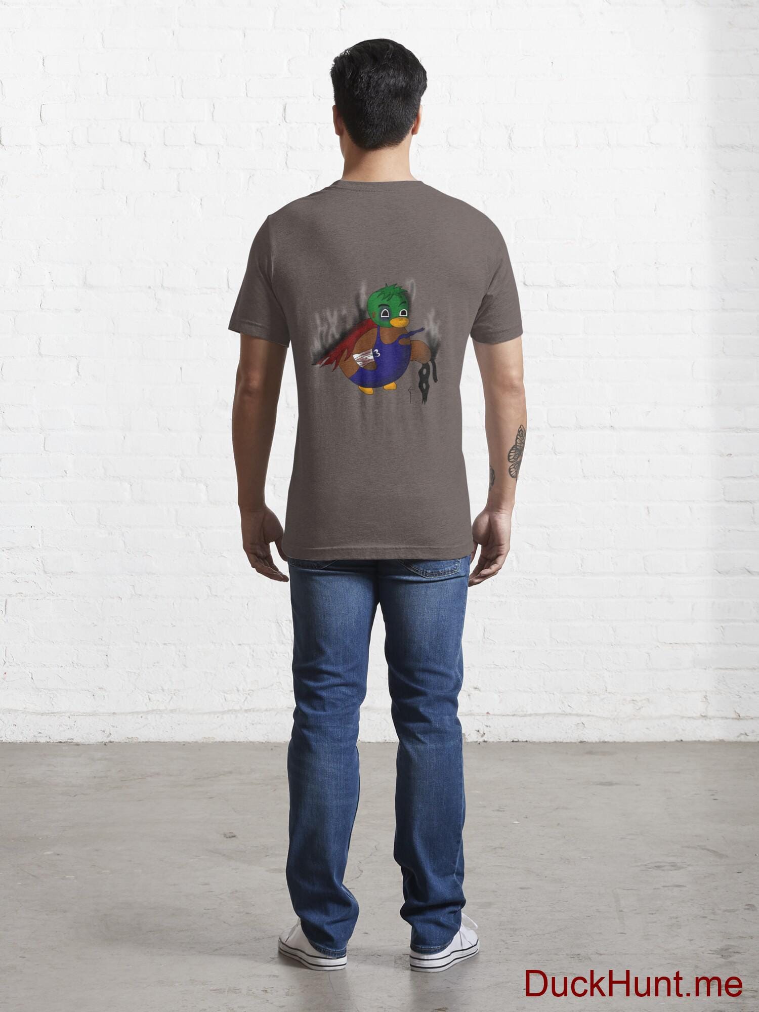 Dead Boss Duck (smoky) Dark Grey Essential T-Shirt (Back printed) alternative image 3