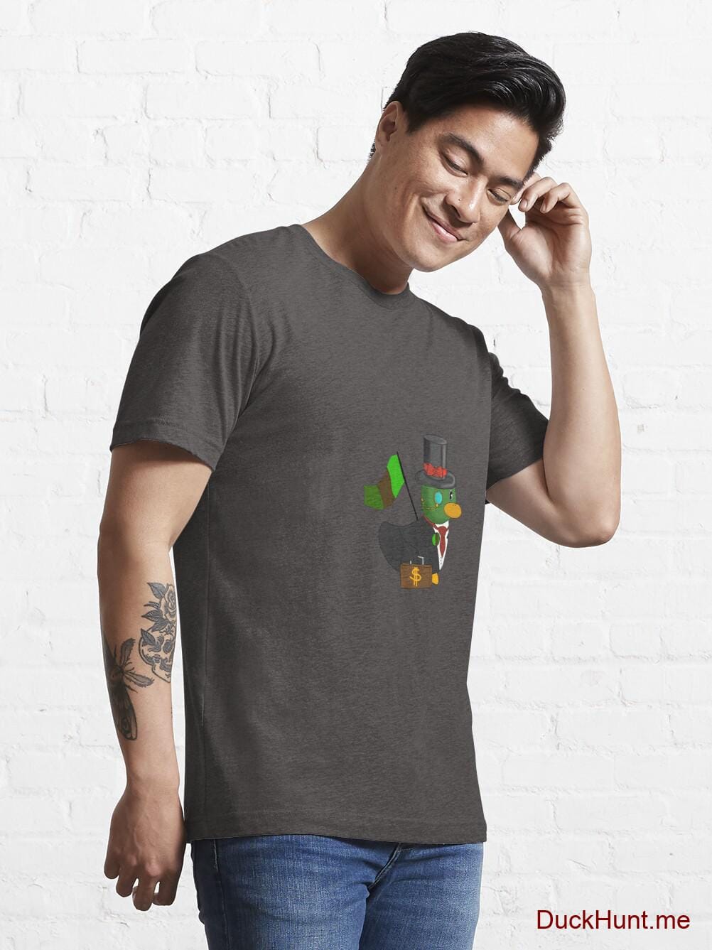 Golden Duck Charcoal Heather Essential T-Shirt (Front printed) alternative image 6
