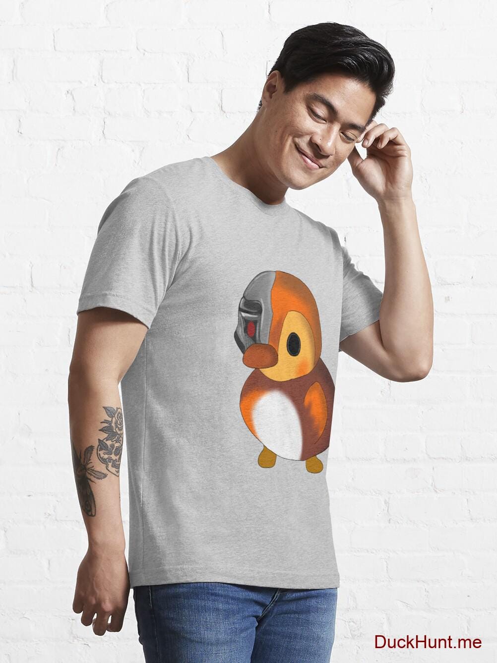 Mechanical Duck Heather Grey Essential T-Shirt (Front printed) alternative image 6
