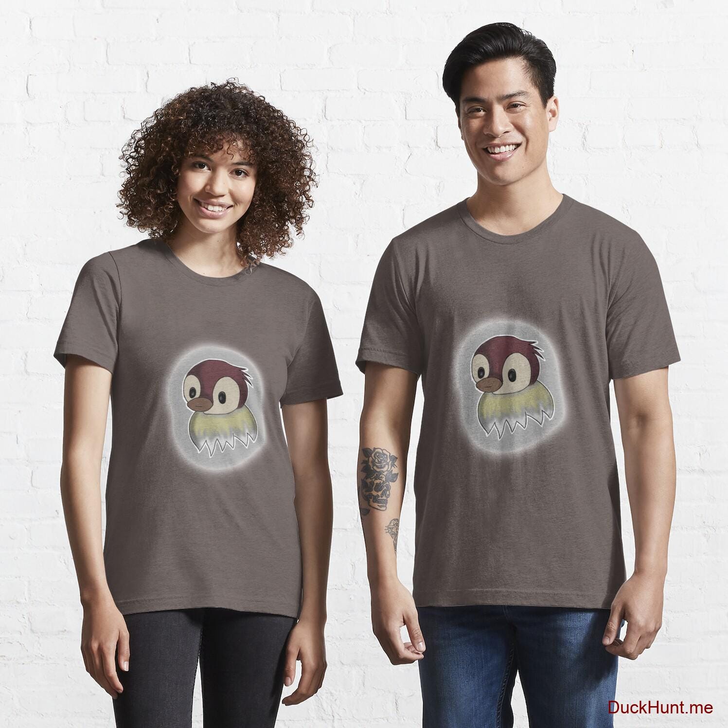 Ghost Duck (foggy) Dark Grey Essential T-Shirt (Front printed)