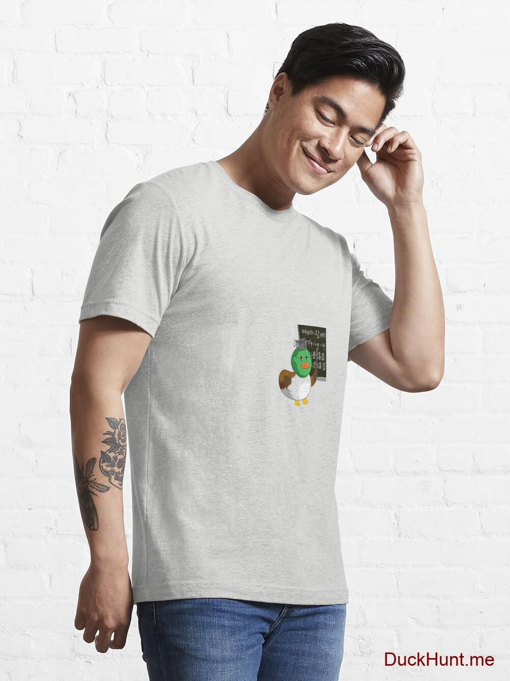 Prof Duck Light Grey Essential T-Shirt (Front printed) alternative image 6
