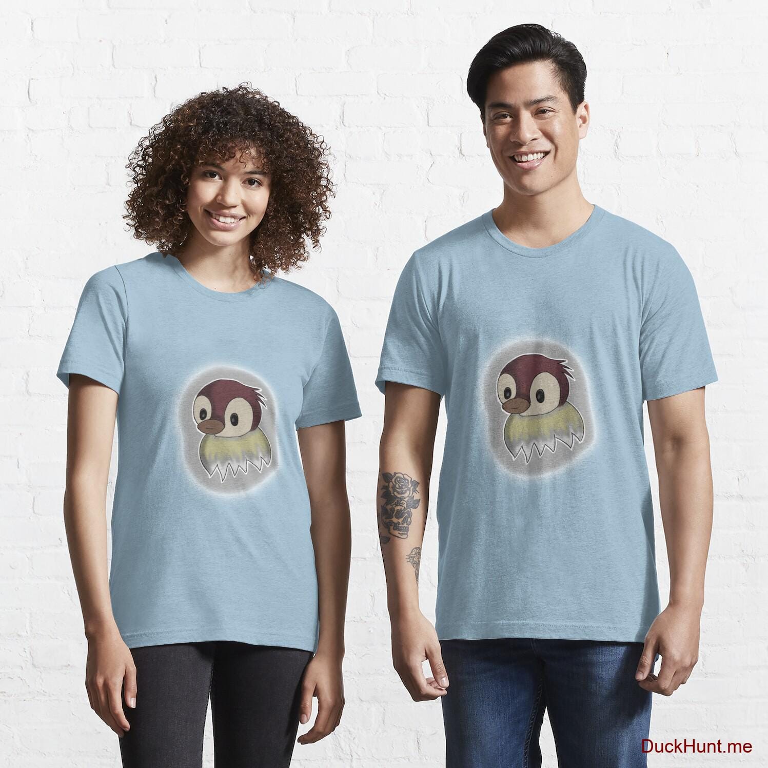 Ghost Duck (foggy) Light Blue Essential T-Shirt (Front printed)