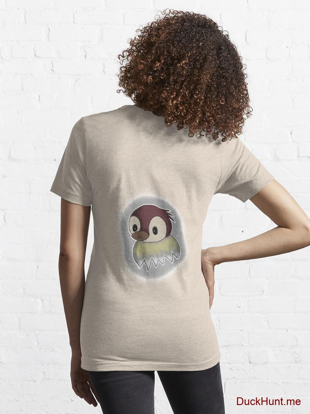 Ghost Duck (foggy) Creme Essential T-Shirt (Back printed) alternative image 4