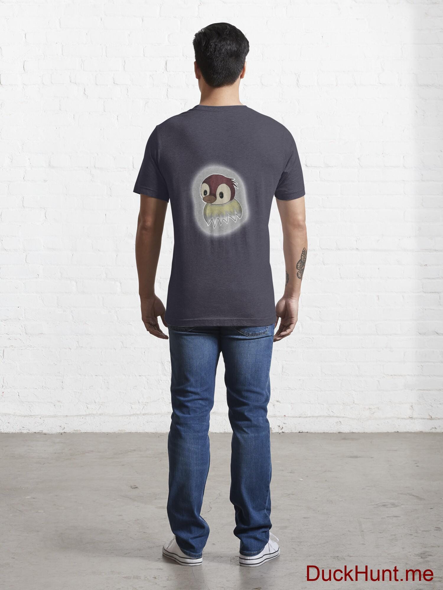 Ghost Duck (foggy) Dark Blue Essential T-Shirt (Back printed) alternative image 3